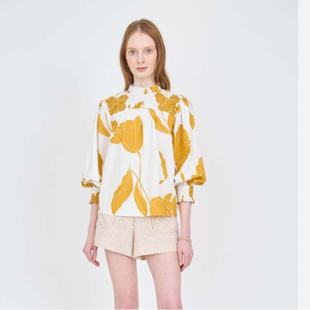Christy Lynn Small Cassie Marigold Smoked Top.